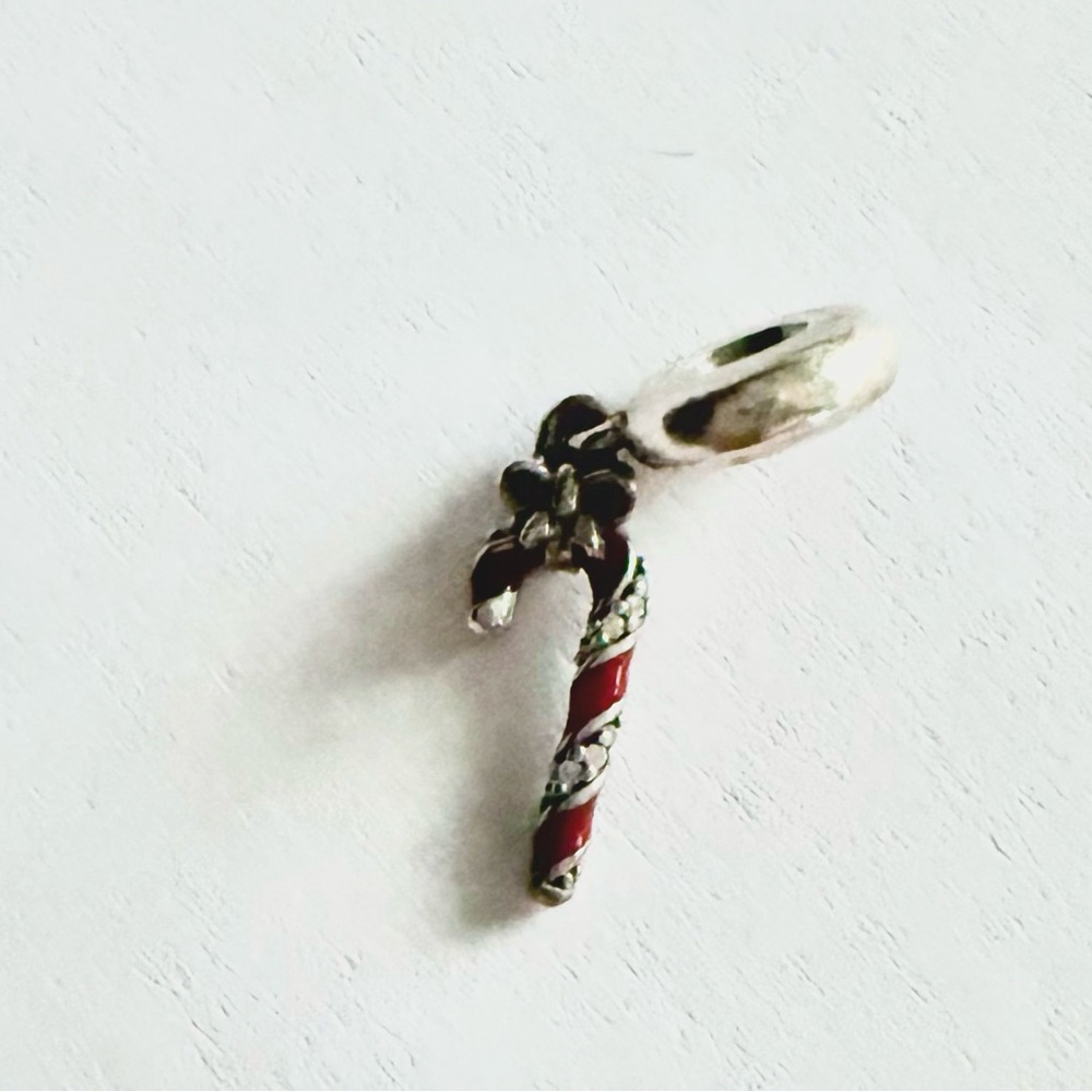 Pandora Sterling Silver Sparkling Candy Cane Charm Retired